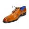 Emilio Franco "Lando" Gold Genuine Italian Calf Leather Lace-Up Dress Shoes.